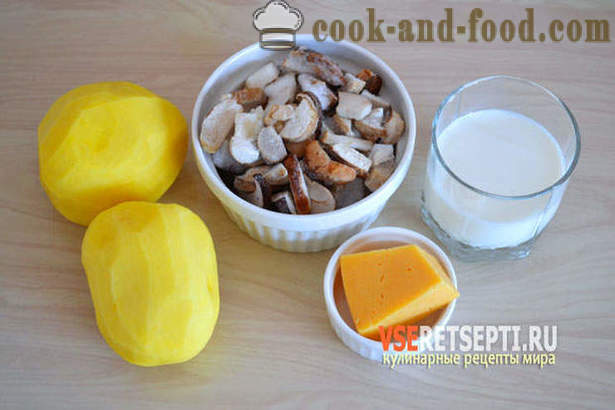 Caserola de cartofi cu ciuperci și brânză