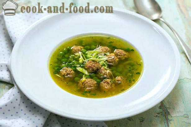 Supa cu mazăre verde și chiftele