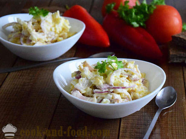 Salata Squid cu brânză și ouă