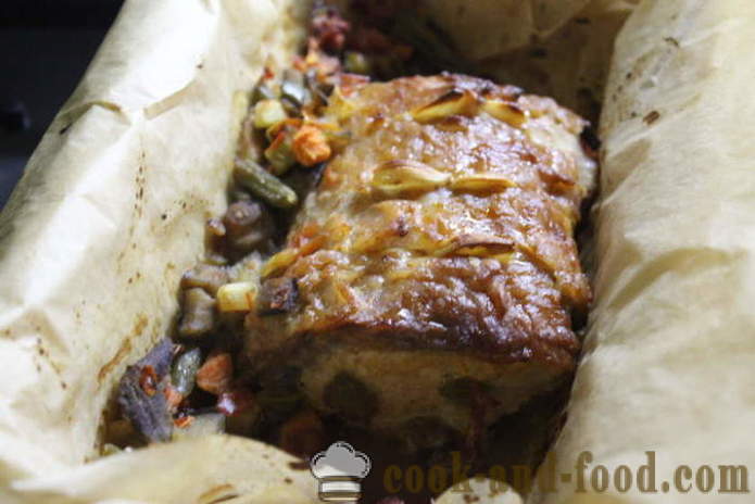 Carne de porc în cuptor, la cuptor cu ciuperci si legume - cum se coace delicioase piept în cuptor, rețeta cu o fotografie poshagovіy