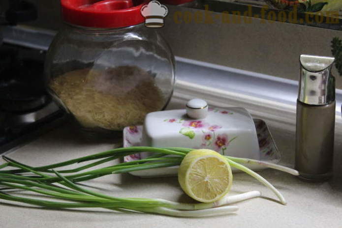 Delicious garnitura de orez sfărâmicios cu smântână și plante aromatice - cum să gătească un fel de mâncare delicios de orez, un pas cu pas reteta fotografii