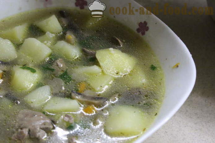 Supa de pui cu ficat - modul de a găti supă cu ficat, un pas cu pas reteta fotografii