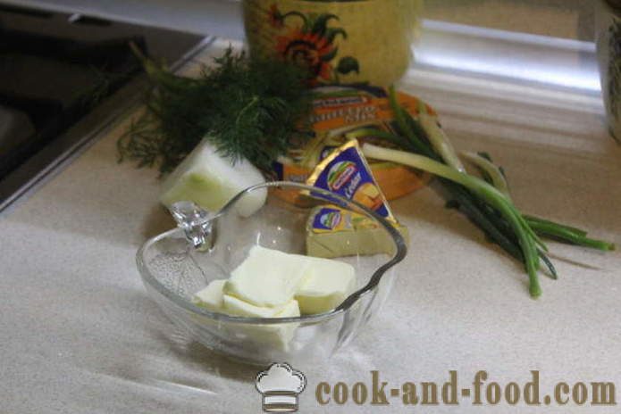 Rulada de branza cu usturoi si ceapa - cum să facă briose cu brânză și usturoi, cu un pas cu pas reteta fotografii