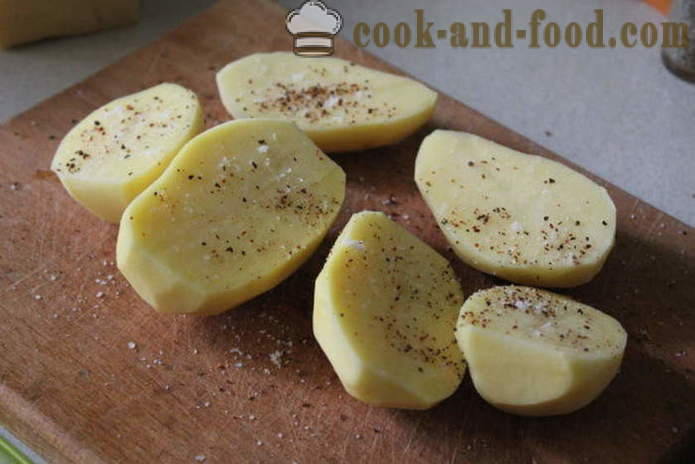 Cartofi la cuptor cu branza - ca delicioase pentru a găti cartofii în cuptor, cu un pas cu pas reteta fotografii
