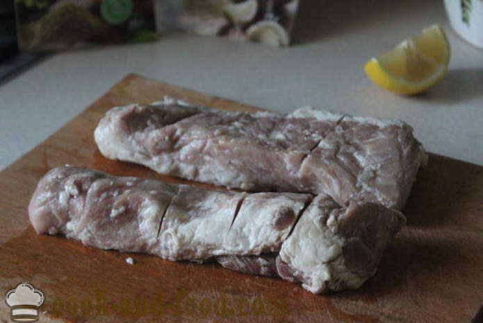 Friptură de porc în folie - ca delicioase pentru a găti carnea de porc în sos de soia, un pas cu pas reteta fotografii