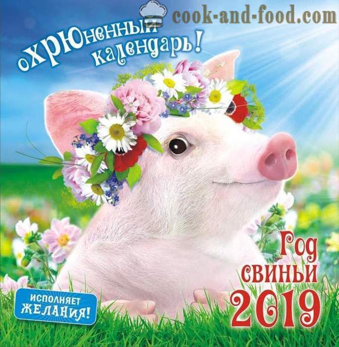 Calendarul 2019 privind Anul Porcului cu imagini - Descarcă calendar gratuit de Crăciun cu porci și mistreți
