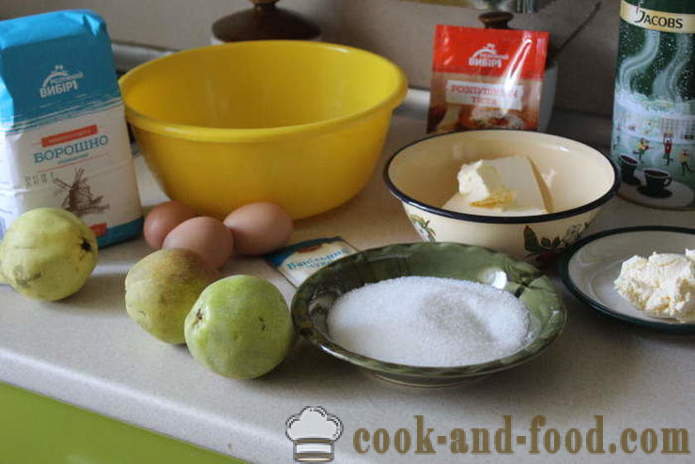 Aluat de placinta pere - cum se coace un tort cu pere, cremă de ouă și sufleuri în cuptor, cu un pas cu pas reteta fotografii