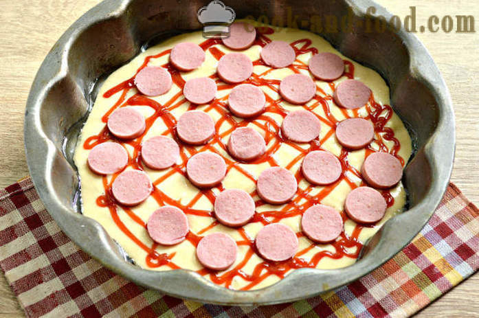 Pizza de casa pe un aluat fara drojdie - cum să pregătească o pizza rapidă într-o pizzerie, un pas cu pas reteta fotografii