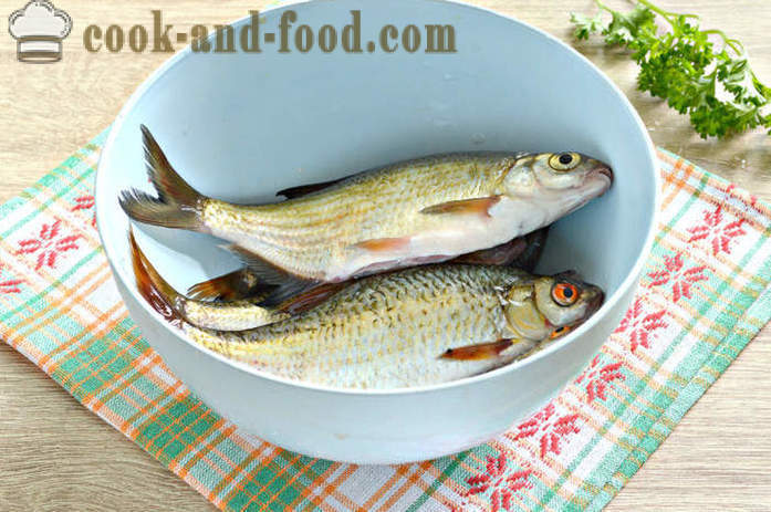 Peștii mici coapte în cuptor - cum să gătească un pește delicios râu mic, pas cu pas reteta fotografii