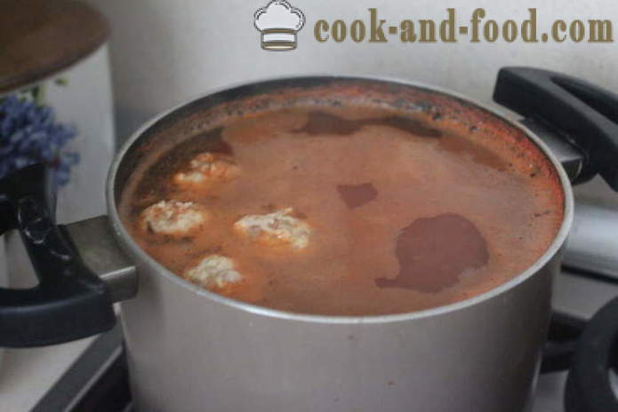 Simplu supa de rosii cu chiftele de linte și roșii - cum să gătească supa de linte rosie, cu un pas cu pas reteta fotografii