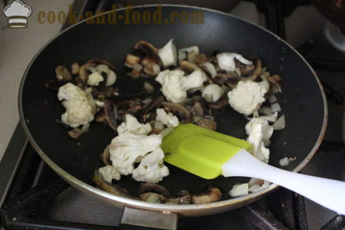 Supa cremoasă cu ciuperci si conopida - cum să gătească supa cu ciuperci, un pas cu pas reteta fotografii