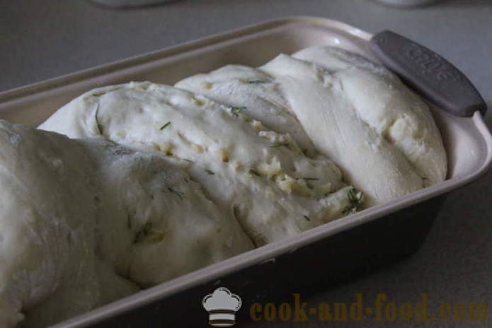 Pâine de casă brânză cu ierburi - un pas cu pâine brânză pas rețetă în cuptor, cu fotografii