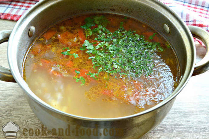 Supa cu mazăre și varză conserve - cum să gătească supa cu varză și mazăre, un pas cu pas reteta fotografii
