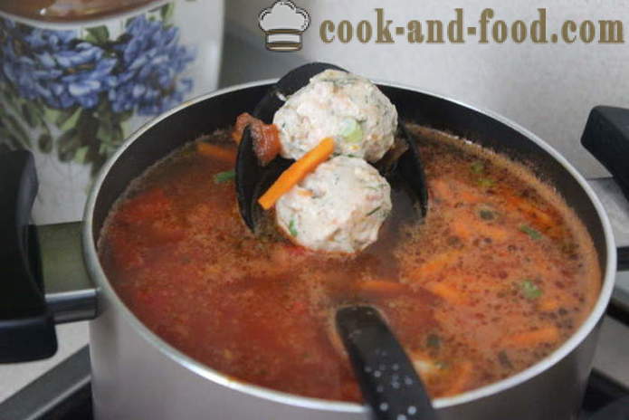 Supa de fasole cu perisoare - modul de a găti supă cu fasole și chiftele, un pas cu pas fotografii reteta