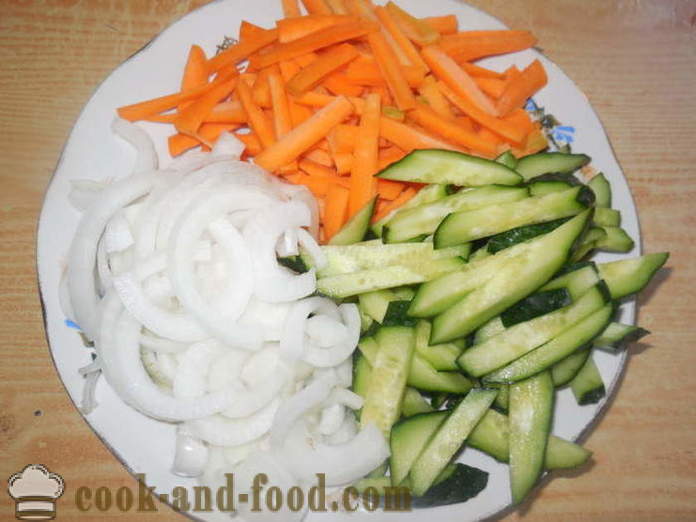 Salata cu carne în coreeană cu castraveți și morcovi - modul de a găti carnea în coreeană, un pas cu pas reteta fotografii