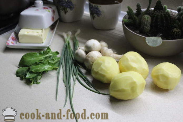 Caserola de cartofi cruzi cu ciuperci și măcriș - cum să faci o caserola de cartofi cu ciuperci, un pas cu pas reteta fotografii