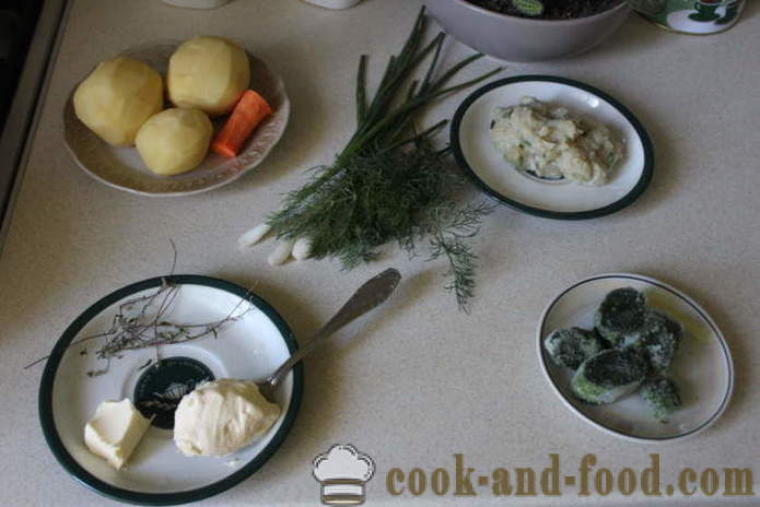 Supa de spanac cu smântână și găluște - cum să gătească supa cu spanac congelat, pas cu pas reteta fotografii