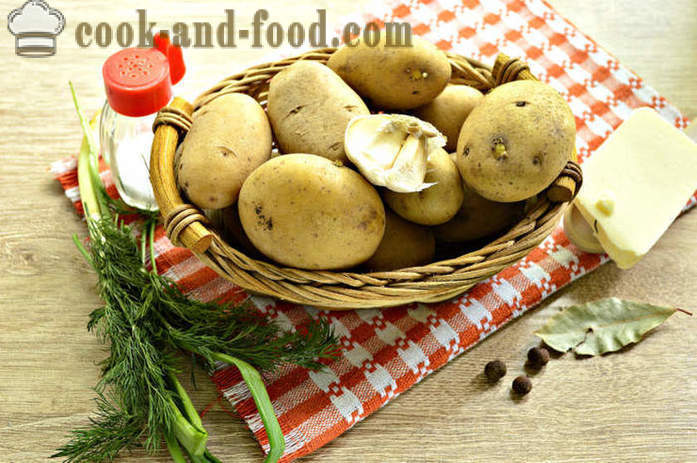 Cartofi noi fierti cu usturoi și ierburi - cum să gătească cartofi noi gustoase și corect pas cu pas reteta fotografii