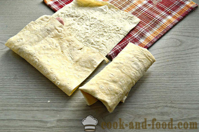 Cârnați în lipie cu branza si maioneza - modul de a face cârnați în pâine pita, un pas cu pas reteta fotografii