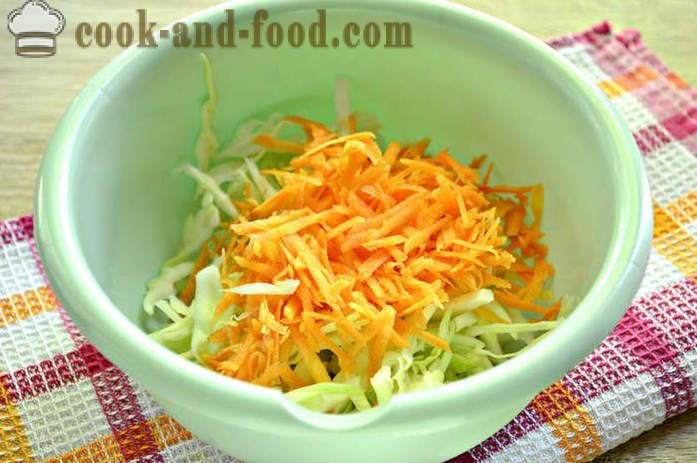 Pas cu pas reteta delicioasa fotografie salata de varză proaspete și morcovi - cum să gătească o salata delicioasa de tineri varză și morcovi