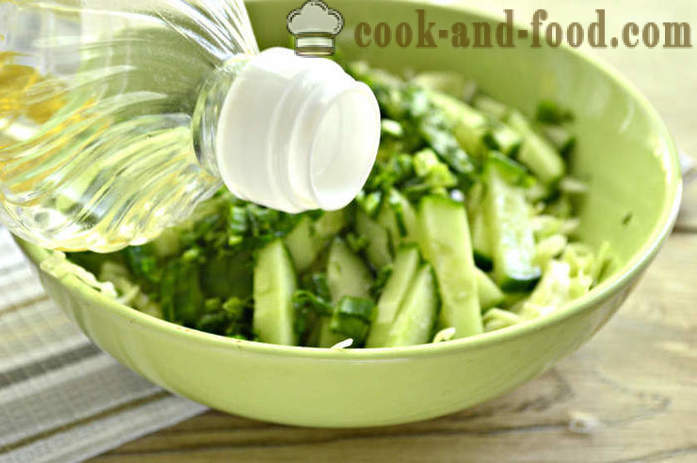 Salata simplă de varză și castraveți cu oțet - cum să faci o salata delicioasa de varza proaspata si castraveti, cu un pas cu pas reteta fotografii