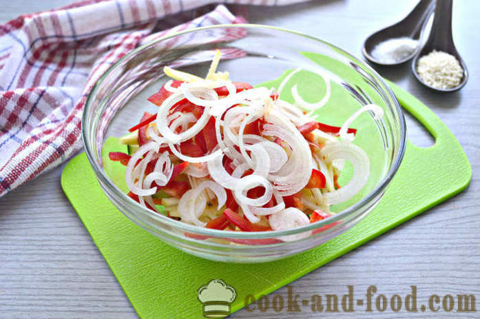 Salata de legume proaspete cu susan - cum să faci o salată cu semințe de susan și legume, cu un pas cu pas reteta fotografii