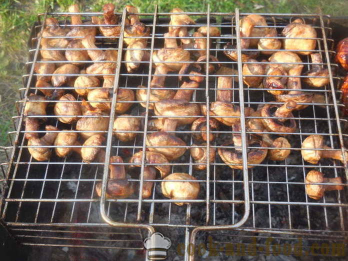 Ciuperci marinate în sos de soia - cum se prăji ciuperci pe grătar, un pas cu pas reteta fotografii