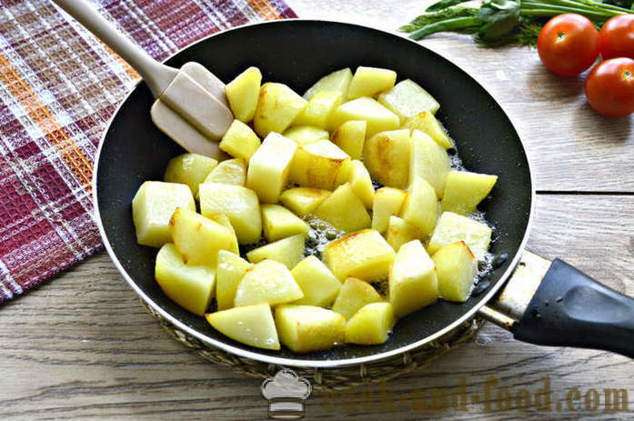 Cartofi tocana cu carne și legume - modul de a găti cartofi delicioase într-o tigaie, un pas cu pas reteta fotografii