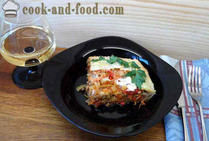 Lasagna dietetice cu legume și carne - modul de a găti lasagna în casă, pas cu pas fotografii reteta