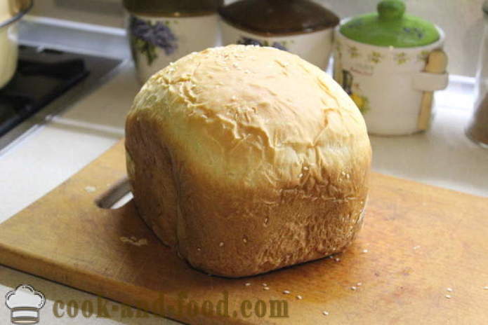 Lăptos pâine albă în mașina de pâine - cum să coace pâine în lapte, un pas cu pas reteta fotografii