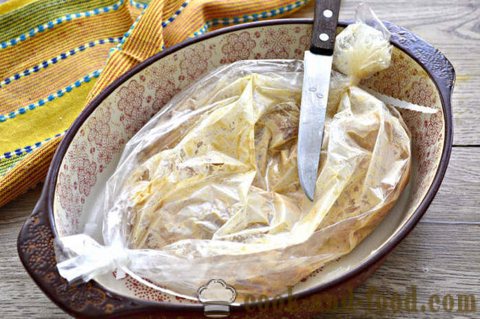 Pulpe de pui coaptă în cuptor - modul de a găti pulpele de pui într-un manșon cu o crustă, un pas cu pas reteta fotografii