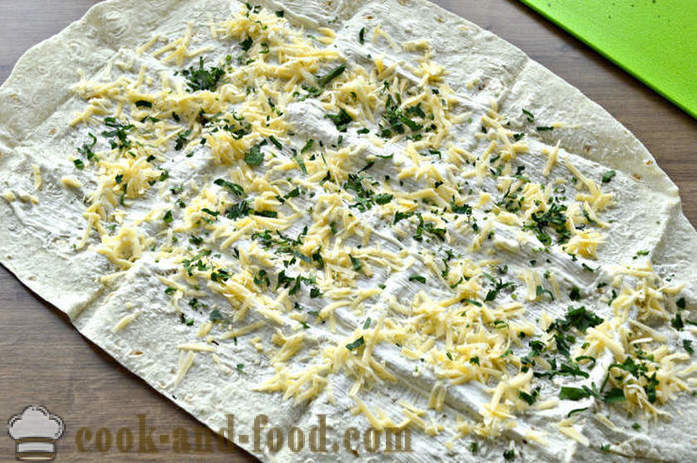 Plicuri de Pita cu brânză și ierburi - cum să facă plicuri din Lavaș cu brânză, un pas cu pas reteta fotografii