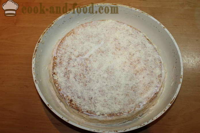 Tort brânză de Pita subțire cu piept de pui - cum să faci un tort din lavas cu umplutură în cuptor, cu un pas cu pas reteta fotografii