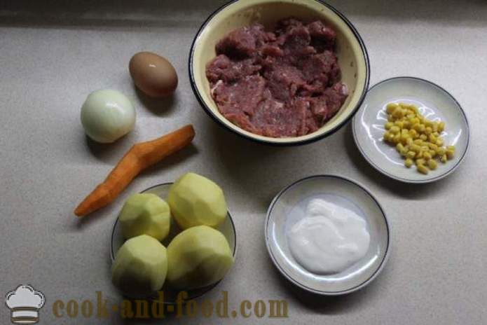 Chiftelutele coapte în cuptor cu cartofi și legume - modul de a găti perisoarele în cuptor, cu un pas cu pas reteta fotografii