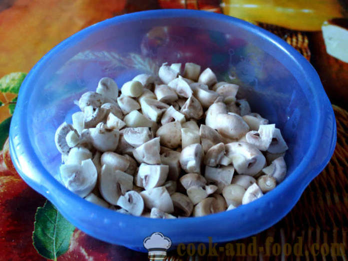 Cartofi cu ciuperci coapte în cuptor - cartofi la cuptor, cum ar fi cu ciuperci, un pas cu pas reteta fotografii