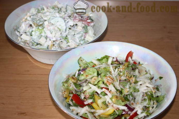 Salata cu legume si mozzarella - Cum sa faci o salata cu legume si branza, cu un pas cu pas reteta fotografii