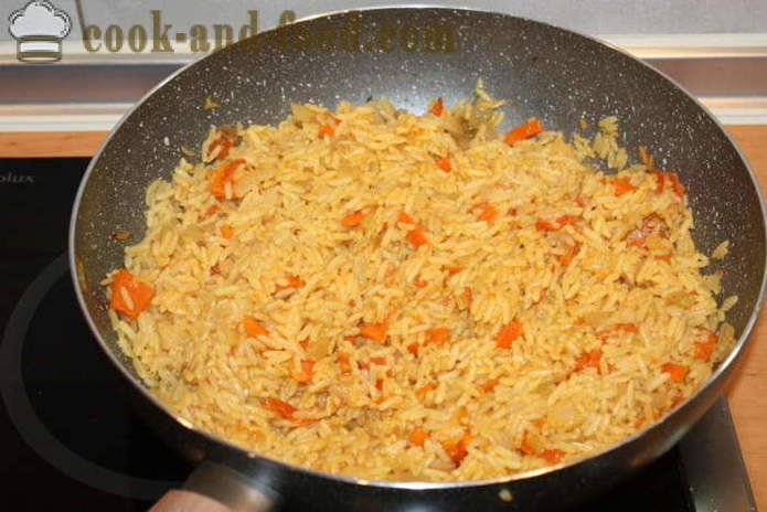 Macrou umplute ceapa in cuptor - modul de a găti macrou cu orez, un pas cu pas reteta fotografii