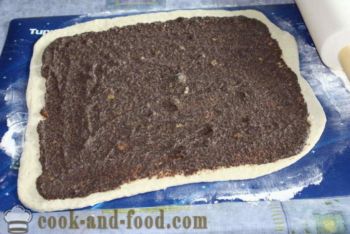 Mac tort semințe de drojdie-melc - cum să facă tort de semințe de mac din aluat de drojdie, un pas cu pas fotografii rețetă