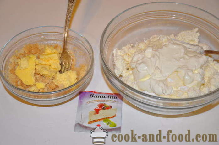 Desert Curd fara coacere - cum să gătească prăjitură cu brânză desert cu gelatină la domiciliu, pas cu pas reteta fotografii