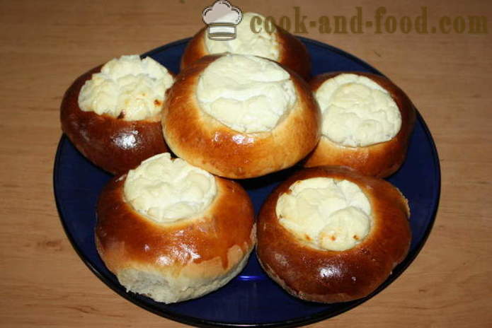 Prăjitură cu brânză delicioase cu brânză de vaci din aluat cu - cum se coace o prăjitură cu brânză cu cremă de brânză în cuptor, cu un pas cu pas reteta fotografii