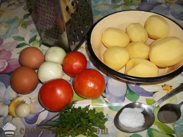 Clătite realizate din cartofi cu tomate - modul de a face clatite de cartofi, cu un pas cu pas reteta fotografii