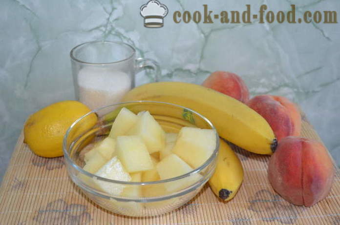 Înghețată șerbet pepene galben, piersici și banane - cum să facă un șerbet acasă, pas cu pas reteta fotografii