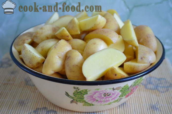 Cartofi copți în manșonul - cum ar fi cartofii copți în cuptor, în gaura, pas cu pas reteta fotografii