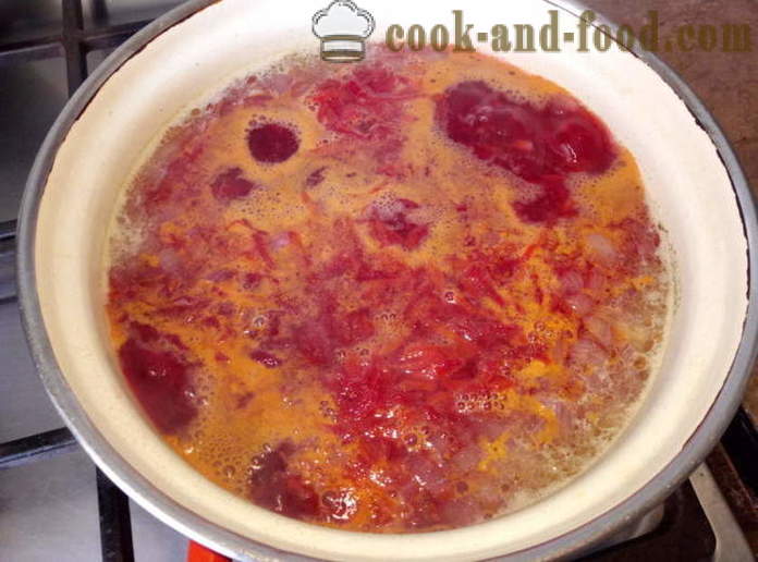 Supa cu sfecla rosie si rosii murate - cum să gătească supa, un pas cu pas reteta fotografii
