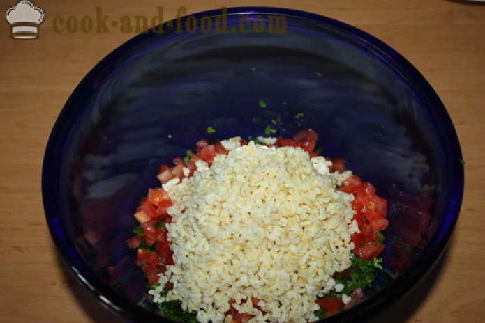 Salata Tabula cu cușcuș - cum să pregătească un tabbouleh salata, un pas cu pas reteta fotografii