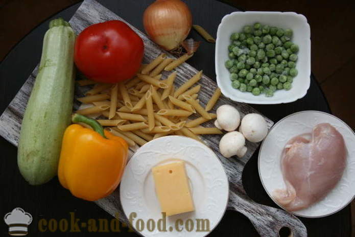 Paste de casă italiană cu carne de pui, legume și brânză - cum să gătească paste italiene acasă, pas cu pas reteta fotografii