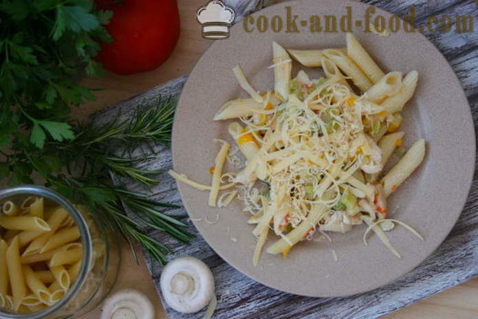 Paste de casă italiană cu carne de pui, legume și brânză - cum să gătească paste italiene acasă, pas cu pas reteta fotografii