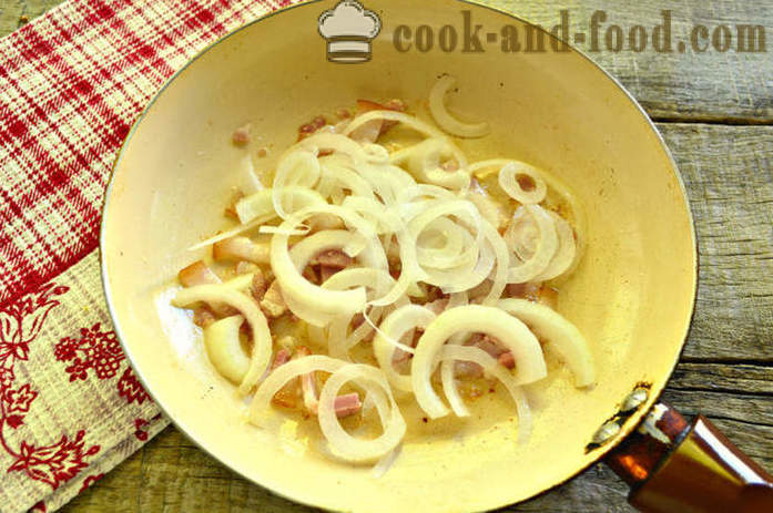 Cartof copt cu bacon - cum ar fi cartofii tocană într-o tigaie, un pas cu pas fotografii rețetă