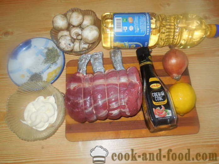 Baked de vițel Cotlet cu os - cum să gătească loin suculent pe os în cuptor, cu un pas cu pas reteta fotografii
