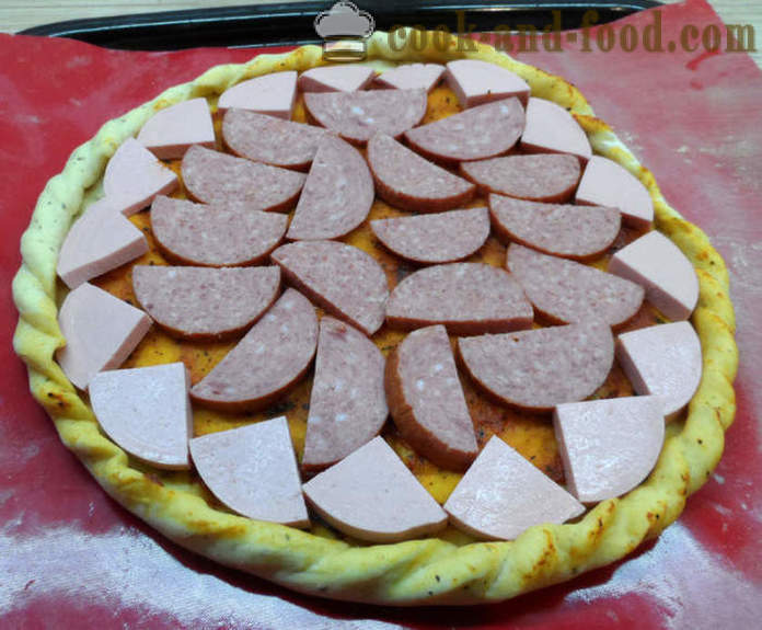 Cea mai simplă pizza de casa de furtunos și cele mai bune topping pentru pizza - cum să gătească pizza drojdie, un pas cu pas reteta fotografii